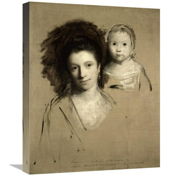 22 in. Study of Giorgina & Her Daughter Art Print - Joshua Reynolds
