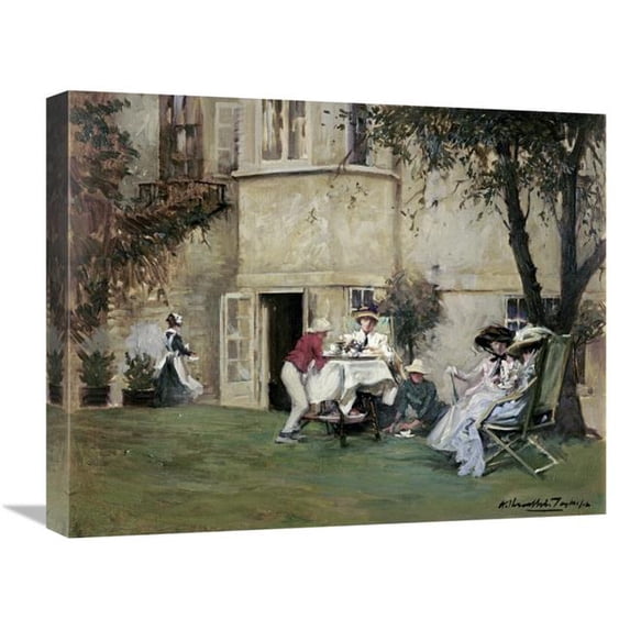 22 in. Tea in the Garden Art Print - Albert Chevallier Tayler