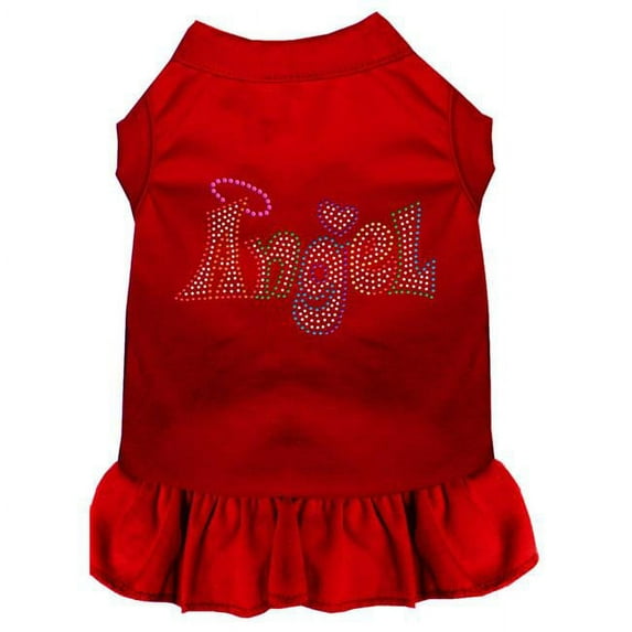 22 in. Technicolor Angel Rhinestone Pet Dress, Red - 4X