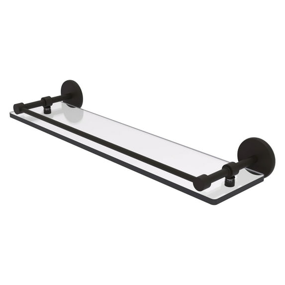 22-in Tempered Glass Shelf with Gallery Rail in Oil Rubbed Bronze