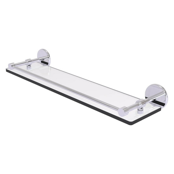 22-in Tempered Glass Shelf with Gallery Rail in Polished Chrome