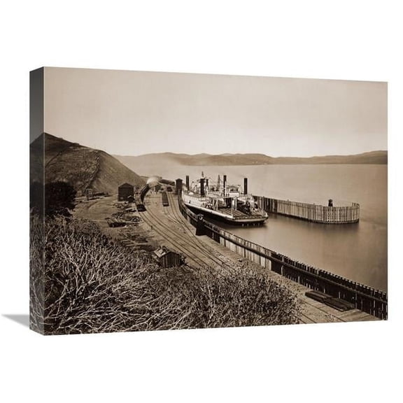 22 in. The Ferryboat Solano, Port Costa, California, after 1879 Art Print - Carleton Watkins