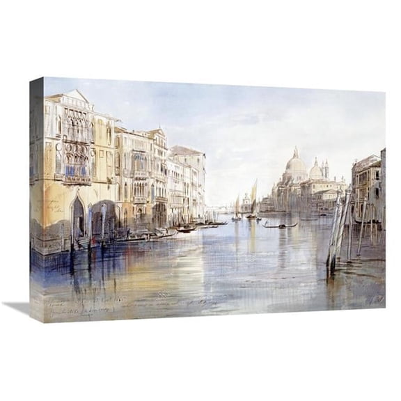 22 in. The Grand Canal with Santa Maria Della Salute, Venice, Italy Art Print - Edward Lear