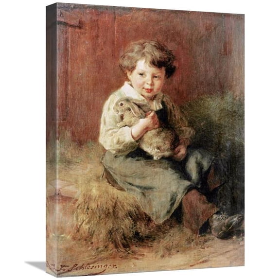 22 in. The Pet Rabbit Art Print - Felix Schlesinger