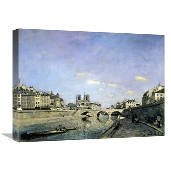 22 in. The Seine & Notre-Dame in Paris Art Print - Johan Barthold Jongkind