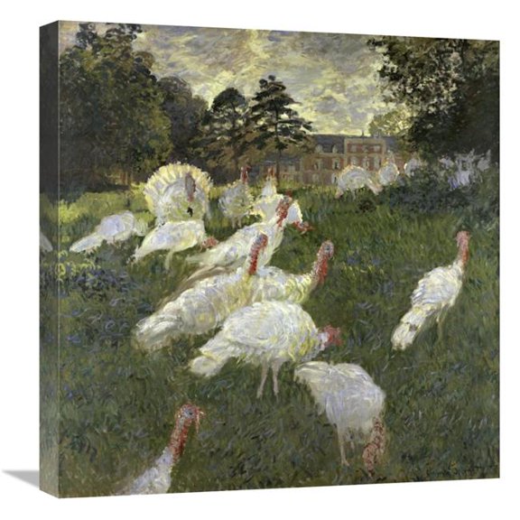 22 in. The Turkeys at the Chateau De Rottembourg, Montgeron Art Print - Claude Monet