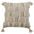 thumbnail image 1 of 22 in. Tri-Line Frayed Throw Pillow with Poly Filling  Natural, 1 of 1
