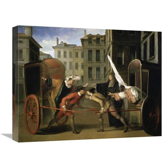 22 in. Two Coaches Art Print - Claude Gillot