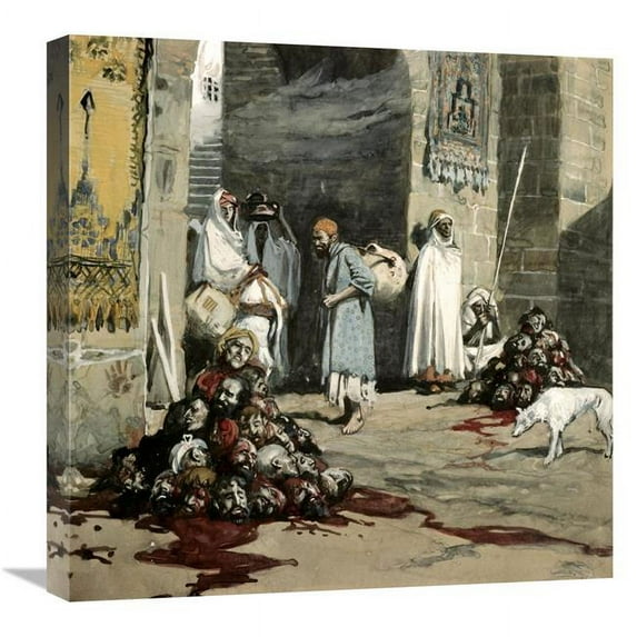 22 in. Two Heaps of Skulls at the City Gate Art Print - James Tissot