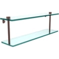thumbnail image 1 of 22-in Two Tiered Glass Shelf in Antique Copper, 1 of 5