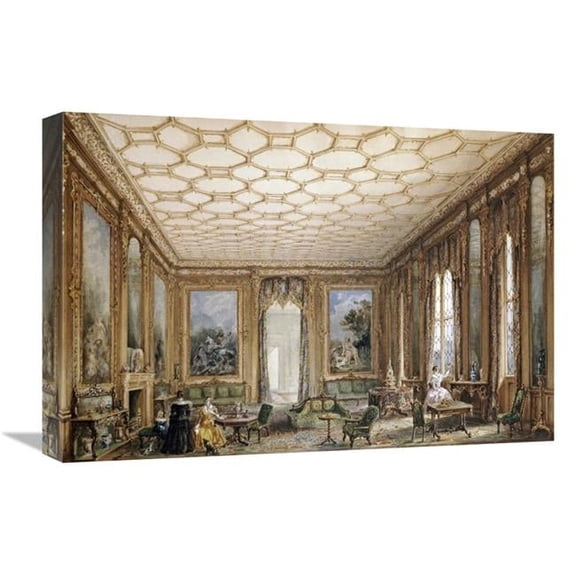 22 in. View of a Jacobean-Style Grand Drawing Room Art Print - English School