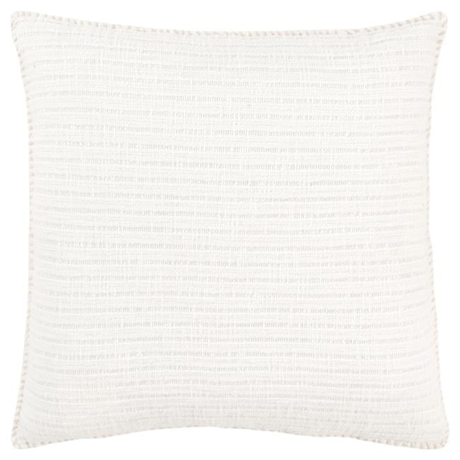 22-Inch White Cotton Square Throw Pillow