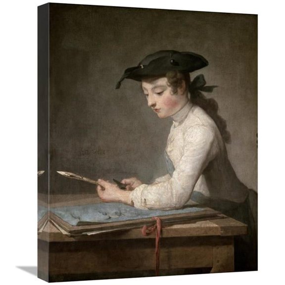 22 in. Young Draftsman Art Print - Jean-Baptiste-Simeon Chardin