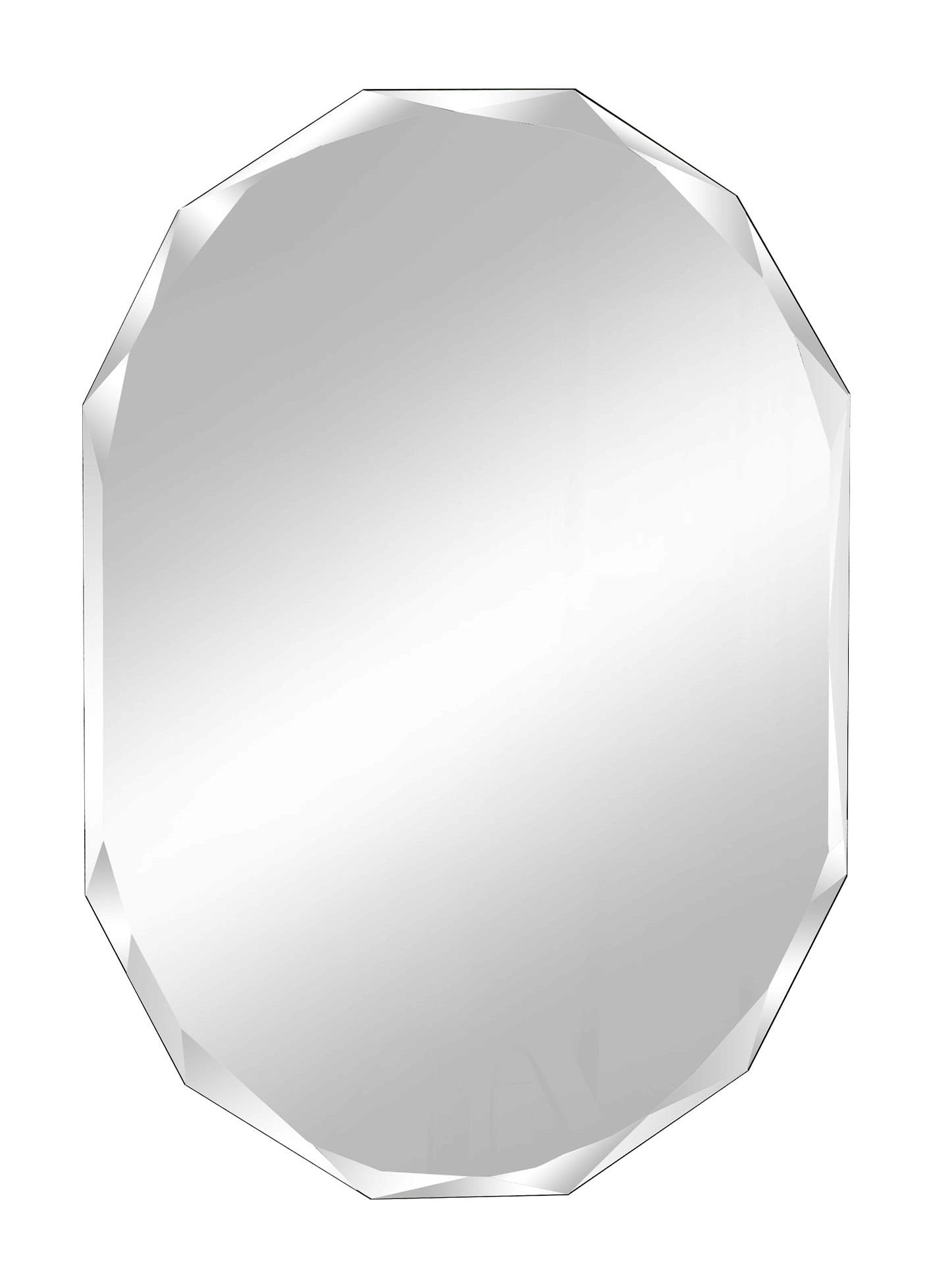 22" x 28" Frameless Beveled Oval Bathroom Vanity Mirror