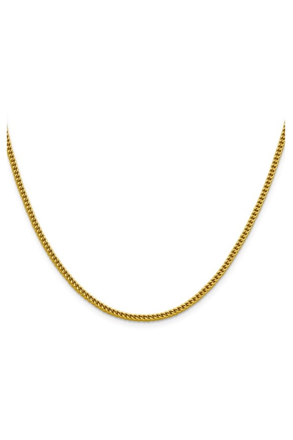 Gem & Harmony 22 inch 14 Karat Yellow Gold Semi-Solid Franco Chain (2.2mm) for Women
