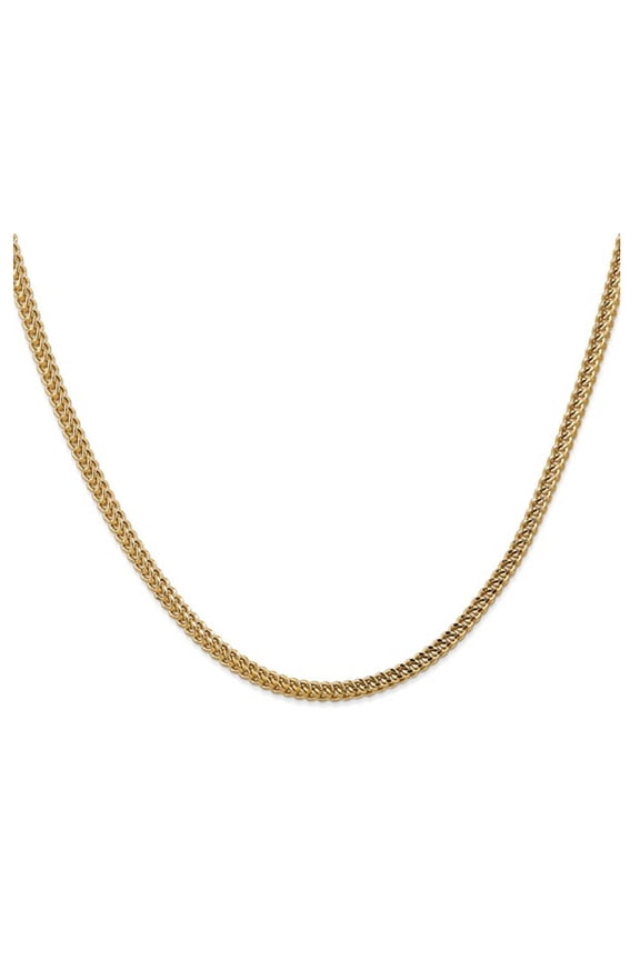 Gem & Harmony 22 inch 14 Karat Yellow Gold Semi-Solid Franco Chain (3.00mm) for Women