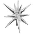 thumbnail image 1 of 22 inch 3D Star-Burst All-In-One - Metallic Silver (Air-Fill Only) Foil Mylar Balloon - Party Supplies Decorations, 1 of 3