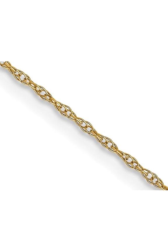 Gem & Harmony 22 inch 6R Cable Rope Chain in 14 Karat Yellow Gold .6mm for Men