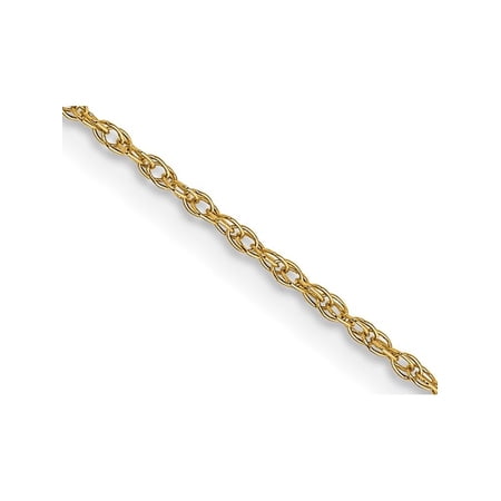 Gem & Harmony 22 inch 7R Chain Necklace in 14 Karat Yellow Gold .7mm for Men