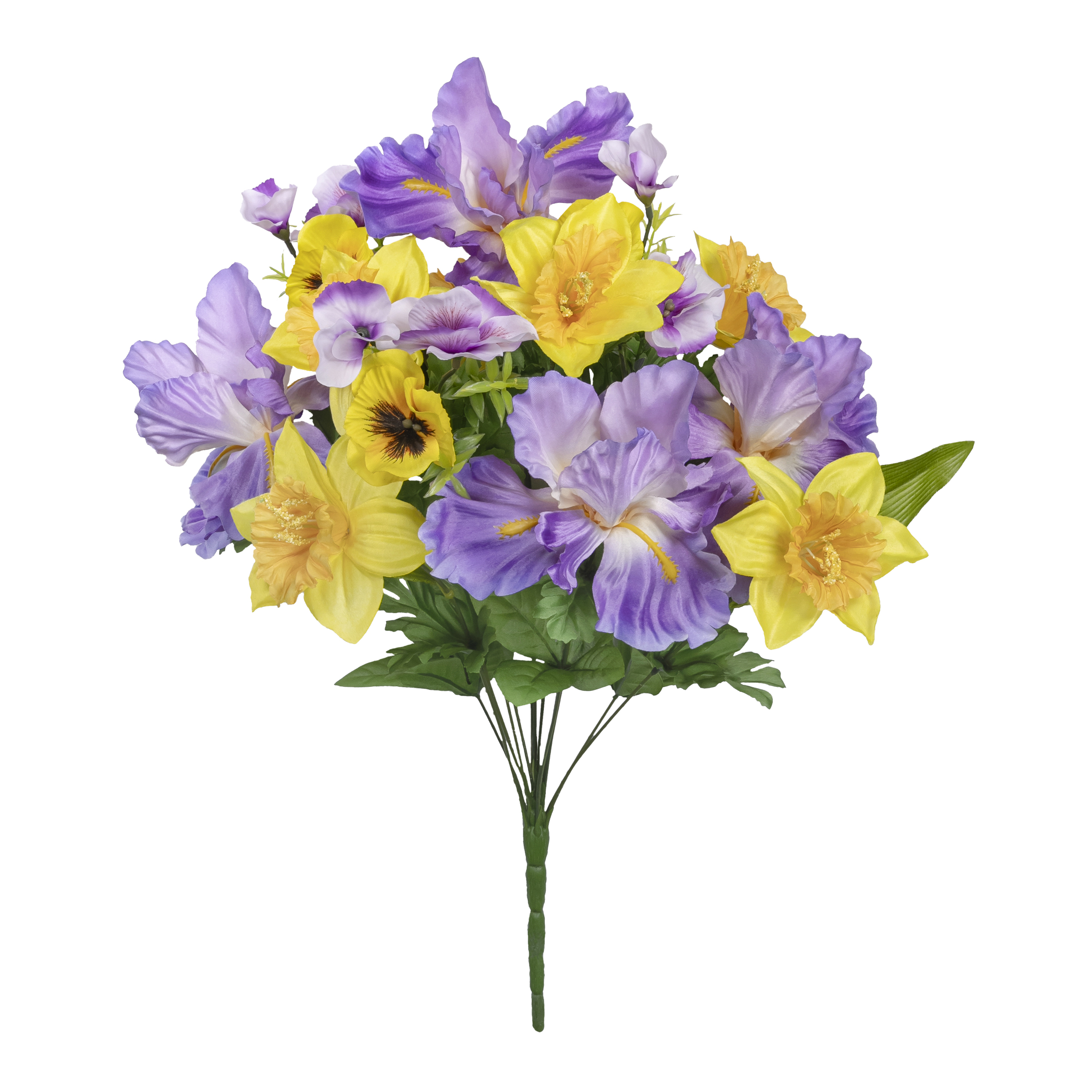 22-inch Artificial Silk Purple & Yellow Iris & Lily Mixed Spring Bouquet, for Indoor Use, by Mainstays - image 1 of 5