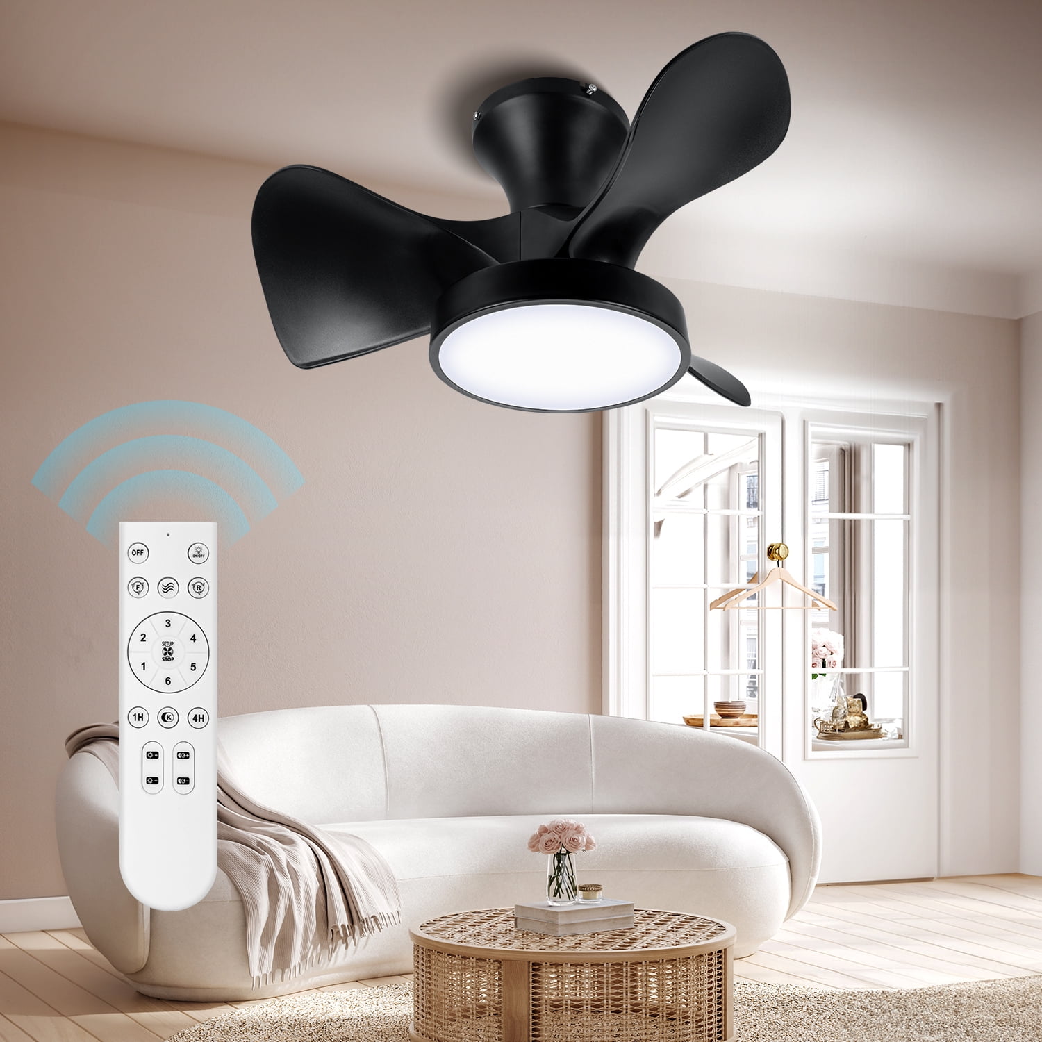 Ceiling Fan top with Lights Remote Control