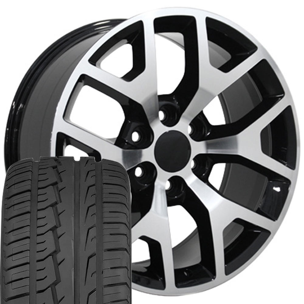 OE Wheels CV92 22 Inch Rims and Tires Fit Sierra 1500 Honeycomb Style ...