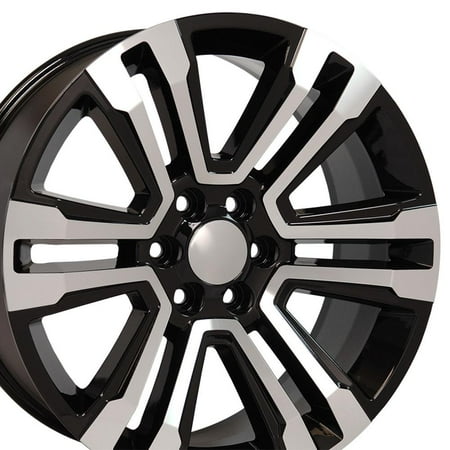Set(4) OE Wheels CV44 22x9 Gloss Black Machined Rims 6x139.7 24ET