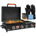 thumbnail image 1 of 22 inch Blackstone Griddle with Hood and Side Burner, Tabletop Flat Top Grill Propane Powered Portable Gas Grill for Camping and Outdoor BBQ Grill with Blackstone Seasoning, and Wholesalehome Gloves, 1 of 5