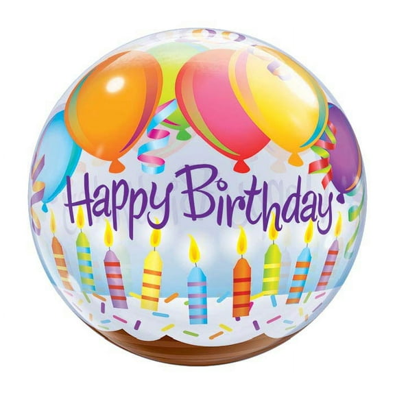 22 inch Bubble - Birthday Balloons & Candles Qualatex Bubble Balloon - Party Supplies Decorations