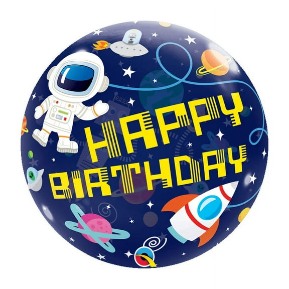 22 inch Bubble - Birthday Outer Space Qualatex Bubble Balloon - Party Supplies Decorations