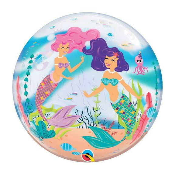 22 inch Bubble - Mermaid Birthday Party Qualatex Bubble Balloon - Party Supplies Decorations
