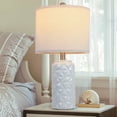 thumbnail image 1 of 22 inch Ceramic Table Lamp White Beside Lamps for Bedroom Living Room Modern Farmhouse Nightstand Lamp for End Table Office Dorm, 1 of 11