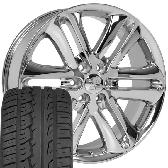 OE Wheels FR76 22 Inch Rims and Tires Fit F-150 Style 6x135 22x9 Chrome - Hollander 3918 - iMove Gen 2 SUV 285/45-22 (Set of 4)