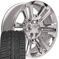 thumbnail image 1 of OE Wheels CV99 22 Inch Rims and Tires Fit Sierra 1500 Style 6x139.7 22x9 Chrome - Hollander 4741 - iMove Gen 2 SUV 285/45-22 (Set of 4), 1 of 5