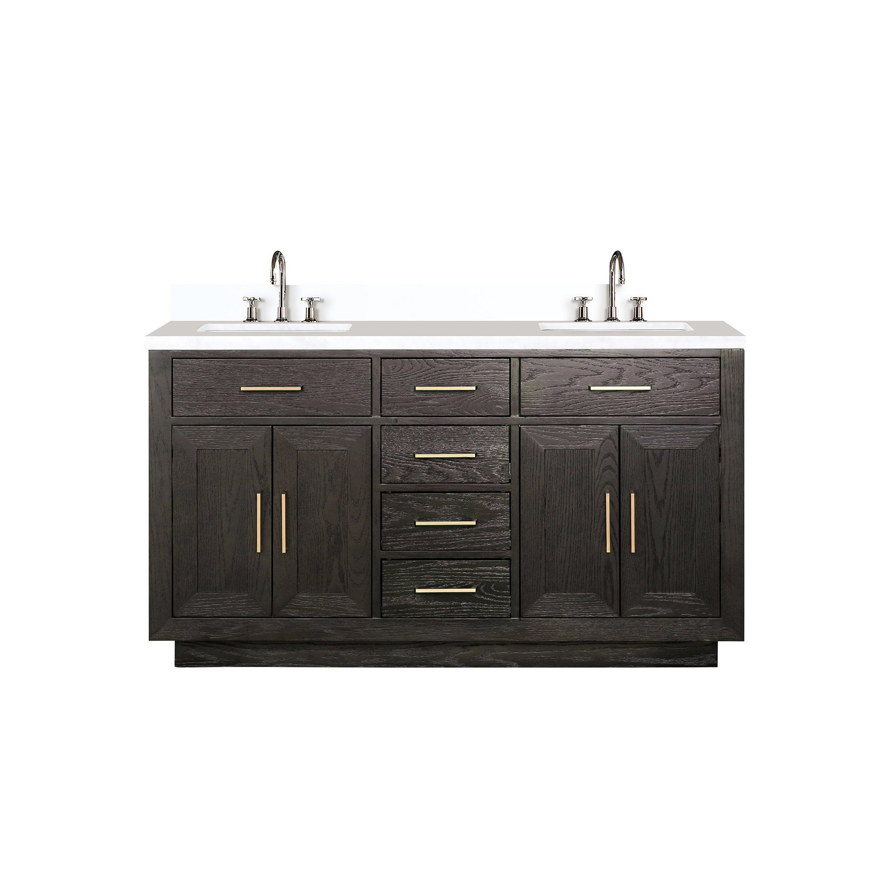 22 - inch Deep Cultured Marble Double Vanity | With Chrome Faucet and ...