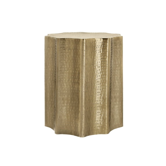 22-inch Gold Metal Drum Nightstand for Contemporary Bedroom No Assembly Required