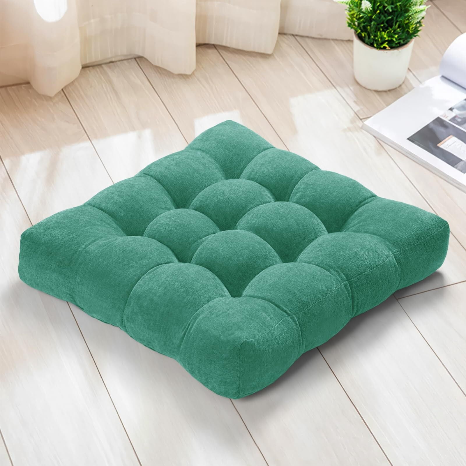 22 inch Meditation Floor Pillow, Large Floor Cushions, Square Floor ...