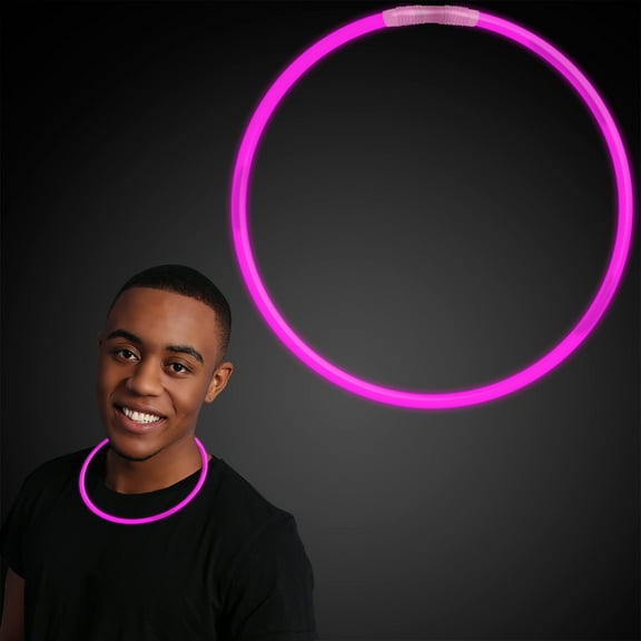 22 inch PINK Glow Stick Necklaces (Set of 50)