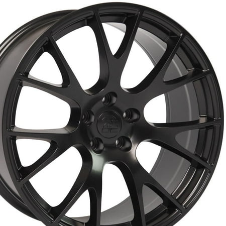 OE Wheels DG69 22 Inch Rims Fit Ram Hellcat Style 5x139.7 22x10 Satin Black (Set of 4)