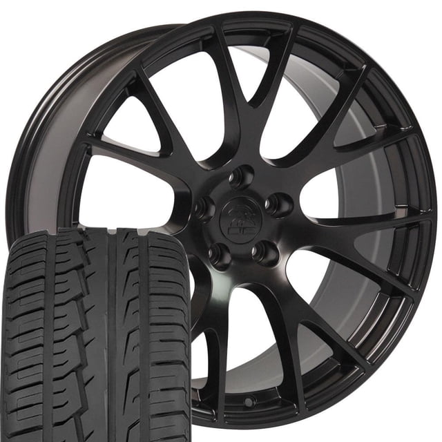 22 inch Satin Black Wheels & 285/45R22 Tires Fit Dodge, RAM Trucks ...