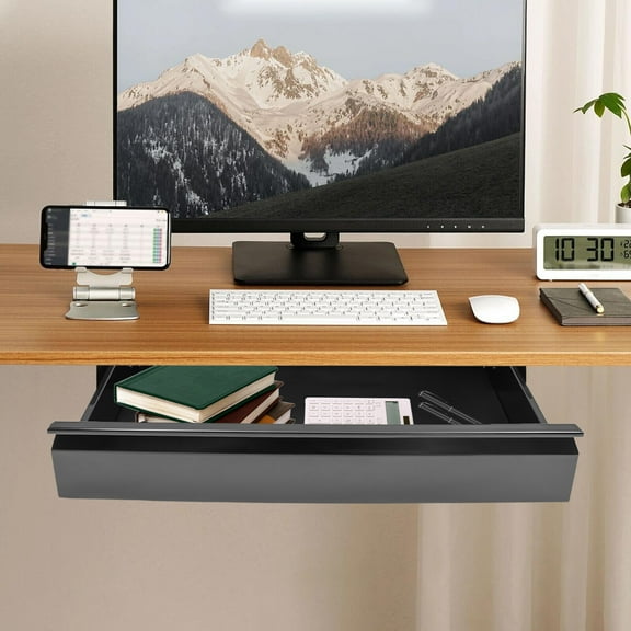 22 inch Sliding Pull-out Under Table Drawer for Office Desk Shallow Storage Organizer