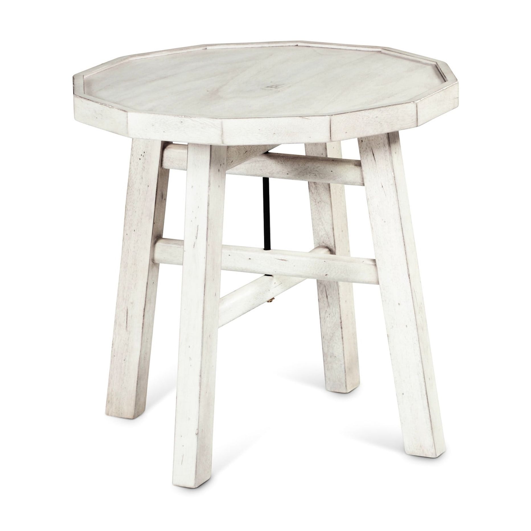 22 - inch Square White End Table+Veneer Appearance