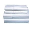 thumbnail image 1 of 22-inch Super Deep Pocket Bed Sheets Wrinkle Free Cotton 650TC Damask Striped - California King - White, 1 of 2