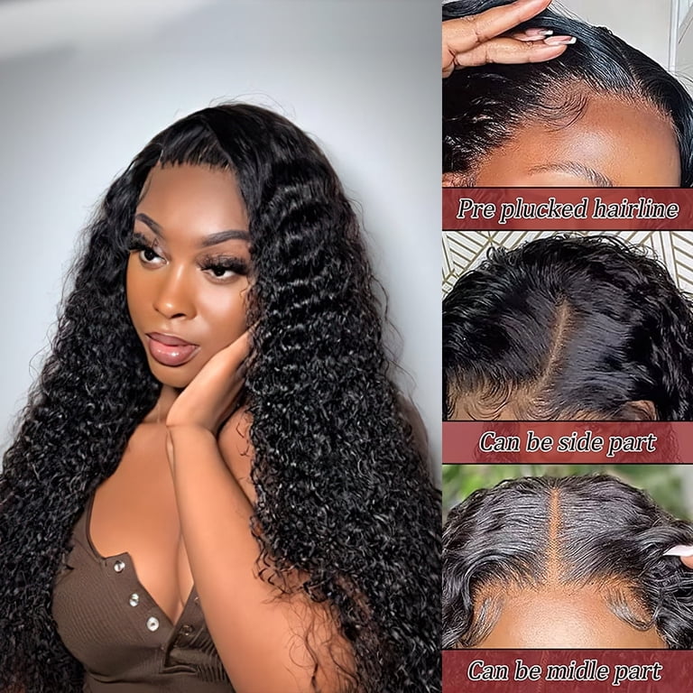 22 inch Water Wave Wigs, Jungle Wave Lace Front Brazilian 