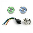 thumbnail image 1 of 22 mm LED Blue Latching Billet Button with Wire Harness, 1 of 1
