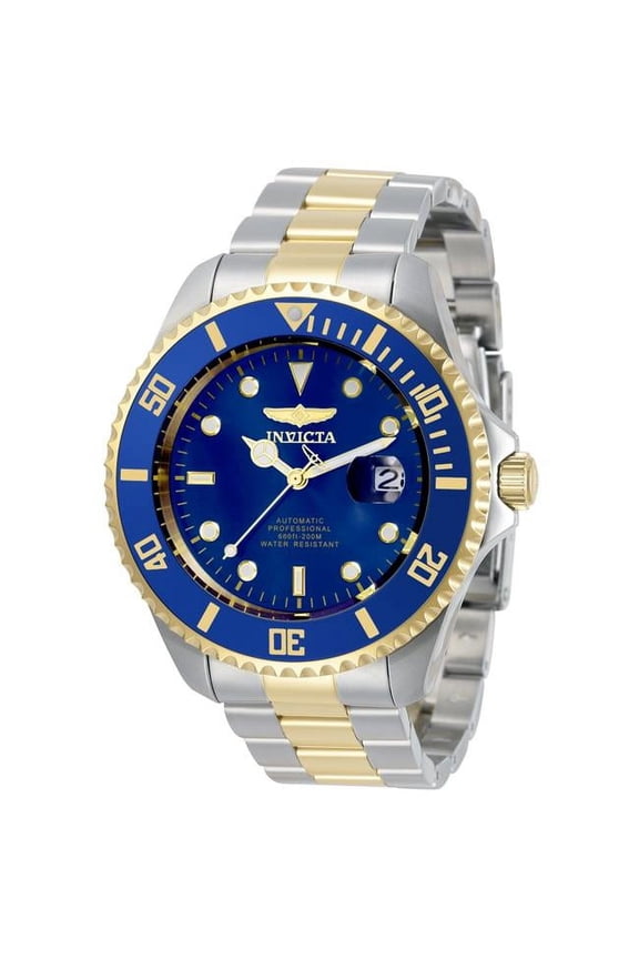 22 mm Mens Pro Diver Automatic 3 Hand Blue Dial Watch