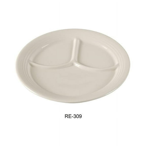 22 oz China Recovery Compartment Plate, American White - 9.5 in. - Pack of 24