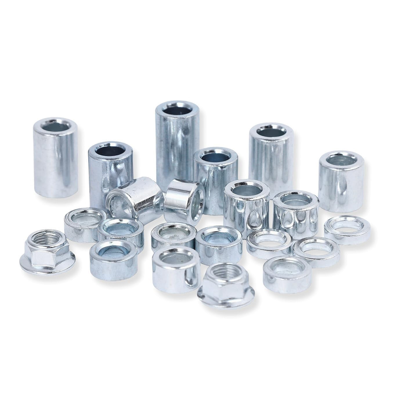 22 pieces of 12 industrial steel spacer sleeve bushings, suitable for 12 classic shafts