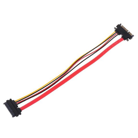 22-pin (7+15) SATA Male to Female Data and Power Combo Extension Cable - SATA Extension Cable 11.81in (30cm)