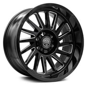 22 x 10 in. Omega 902 Gloss Black & Milled 6 x 139.7 Bolt Pattern 21 mm Offset 106.1 Center Bore Wheel